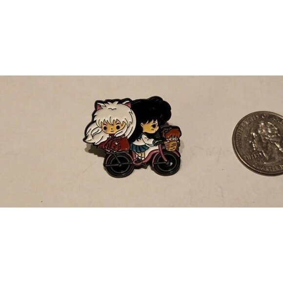 Anime Cute InuYasha and Kagome Bicycle Enamel Brooch pin - Picture 3 of 5